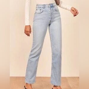 Reformation Cynthia High Rise Straight Jeans Tahoe 24